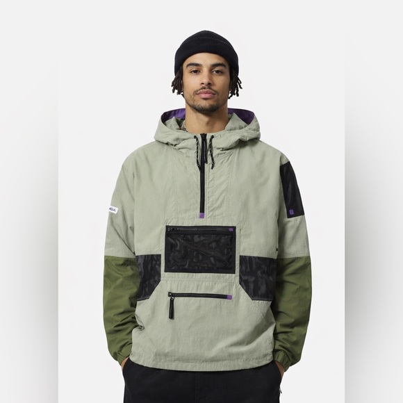BODEGA Windbreaker PACKABLE ANORAK Olive Size M